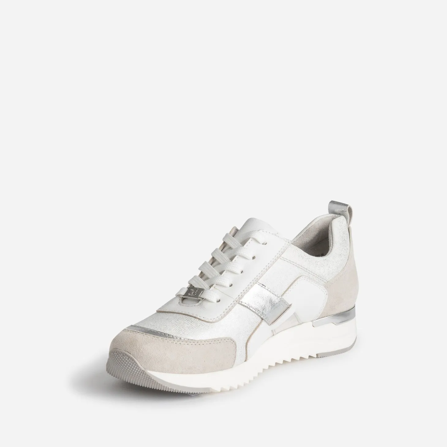 Tennis CAPRICE blanche, grise et argent