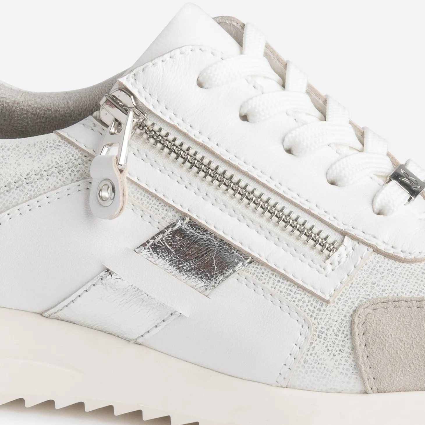 Tennis CAPRICE blanche, grise et argent