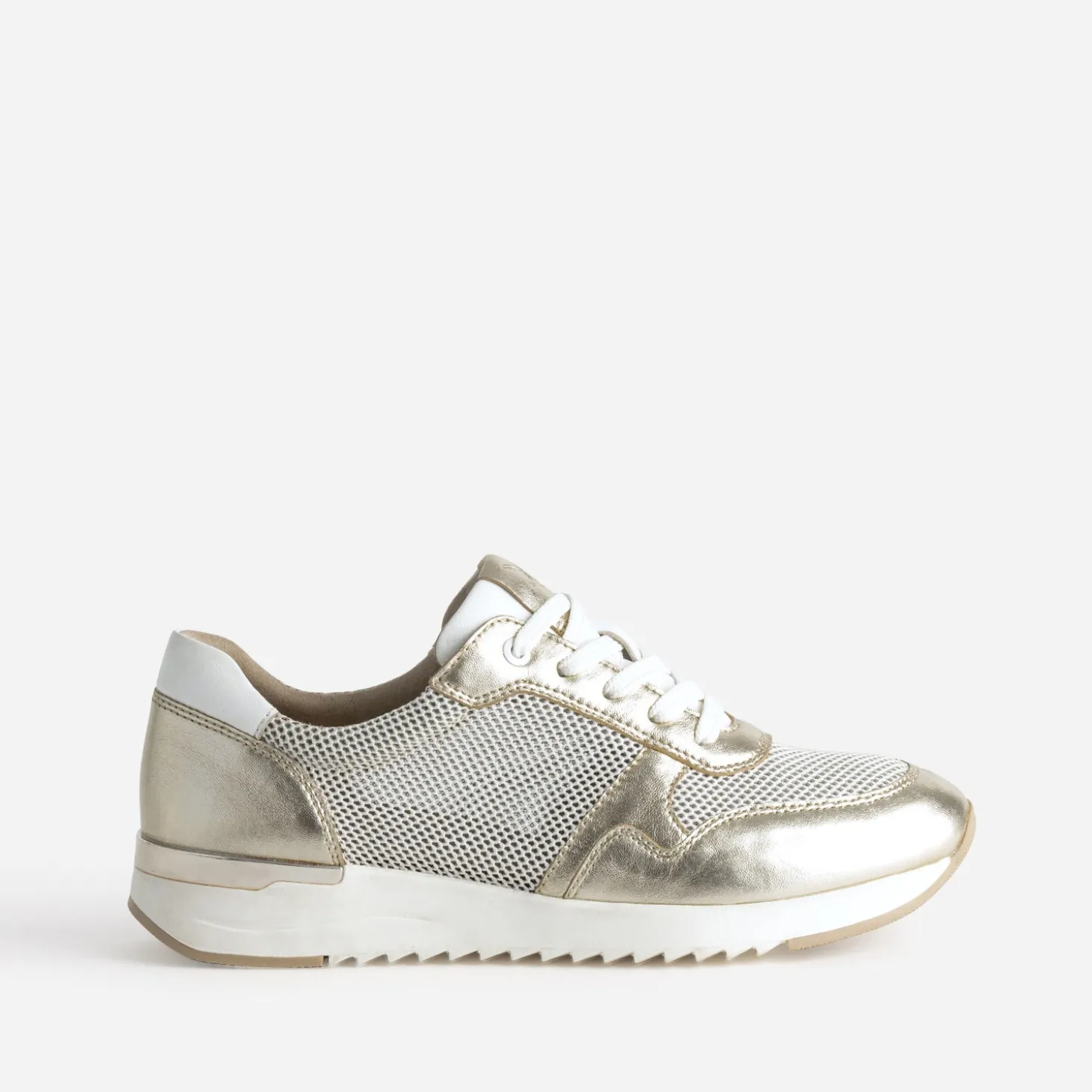 Tennis CAPRICE dorée cuir et mesh