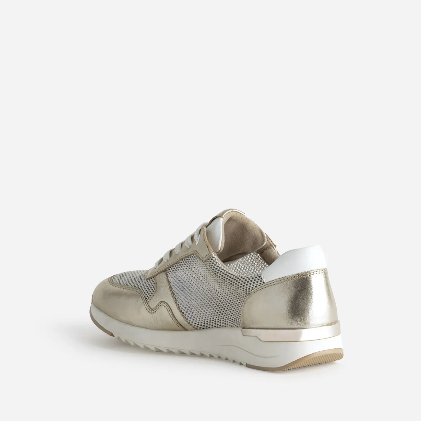 Tennis CAPRICE dorée cuir et mesh