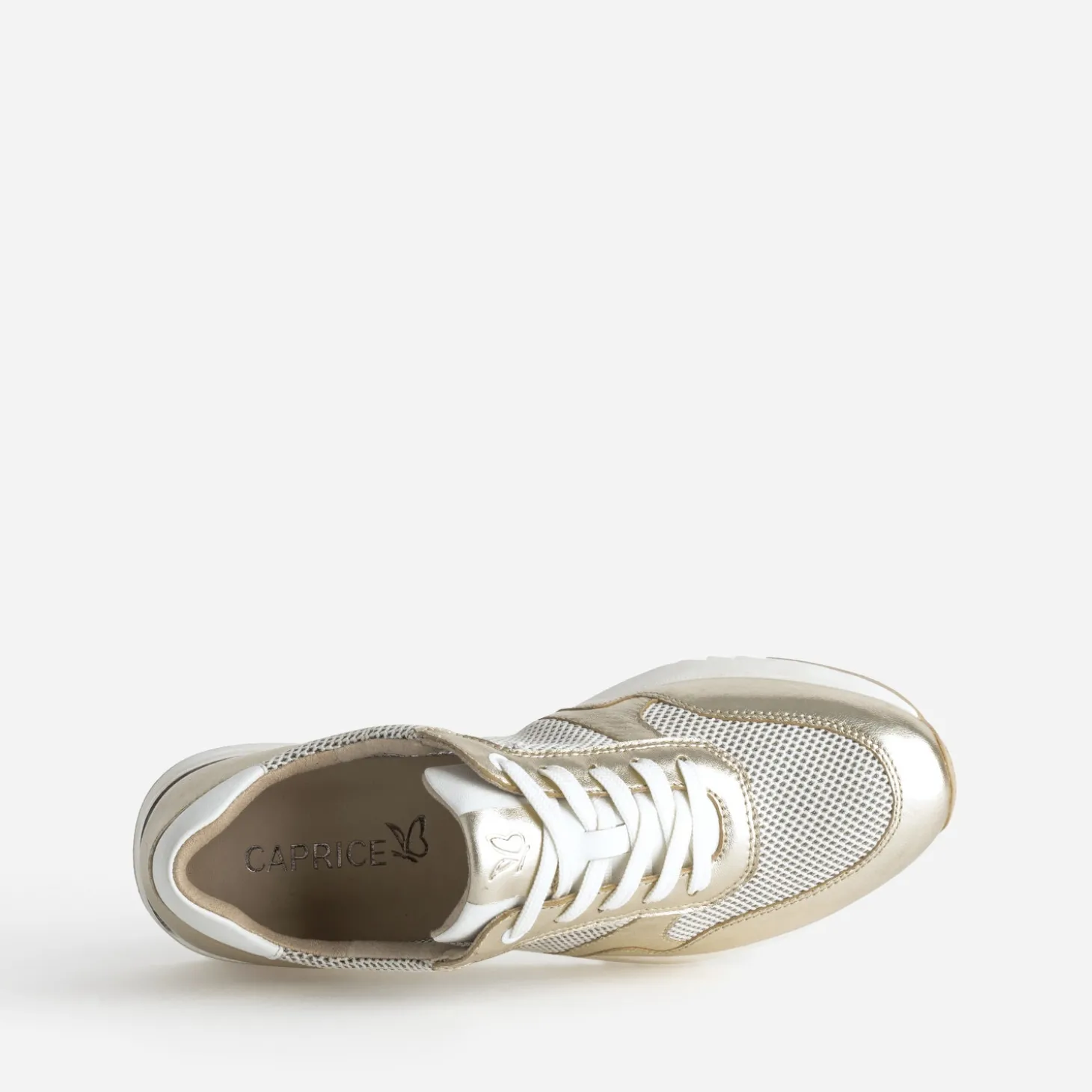 Tennis CAPRICE dorée cuir et mesh