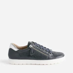 Tennis CAPRICE marine en cuir fantaisie