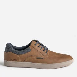 Tennis cognac détail textile chiné
