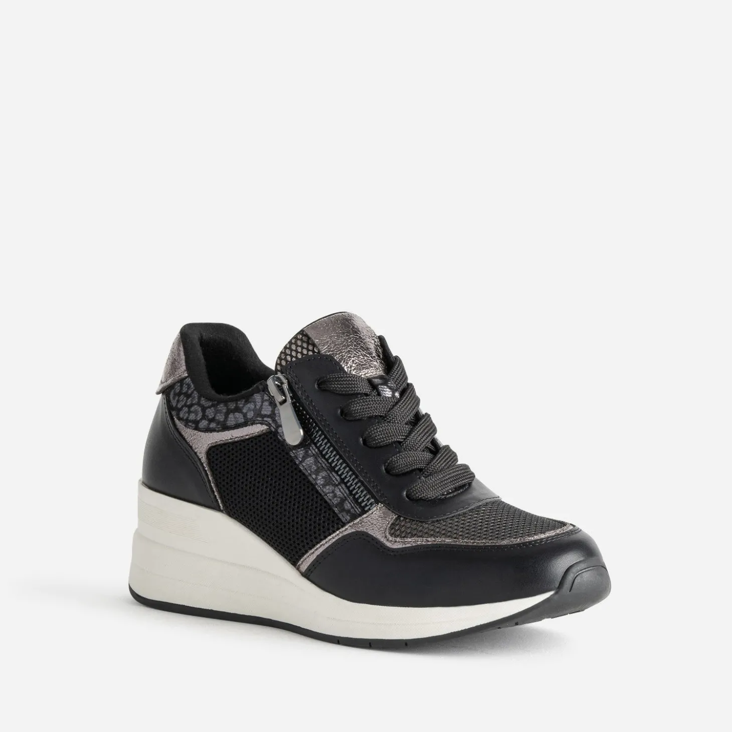 Tennis compensée noire multi matières