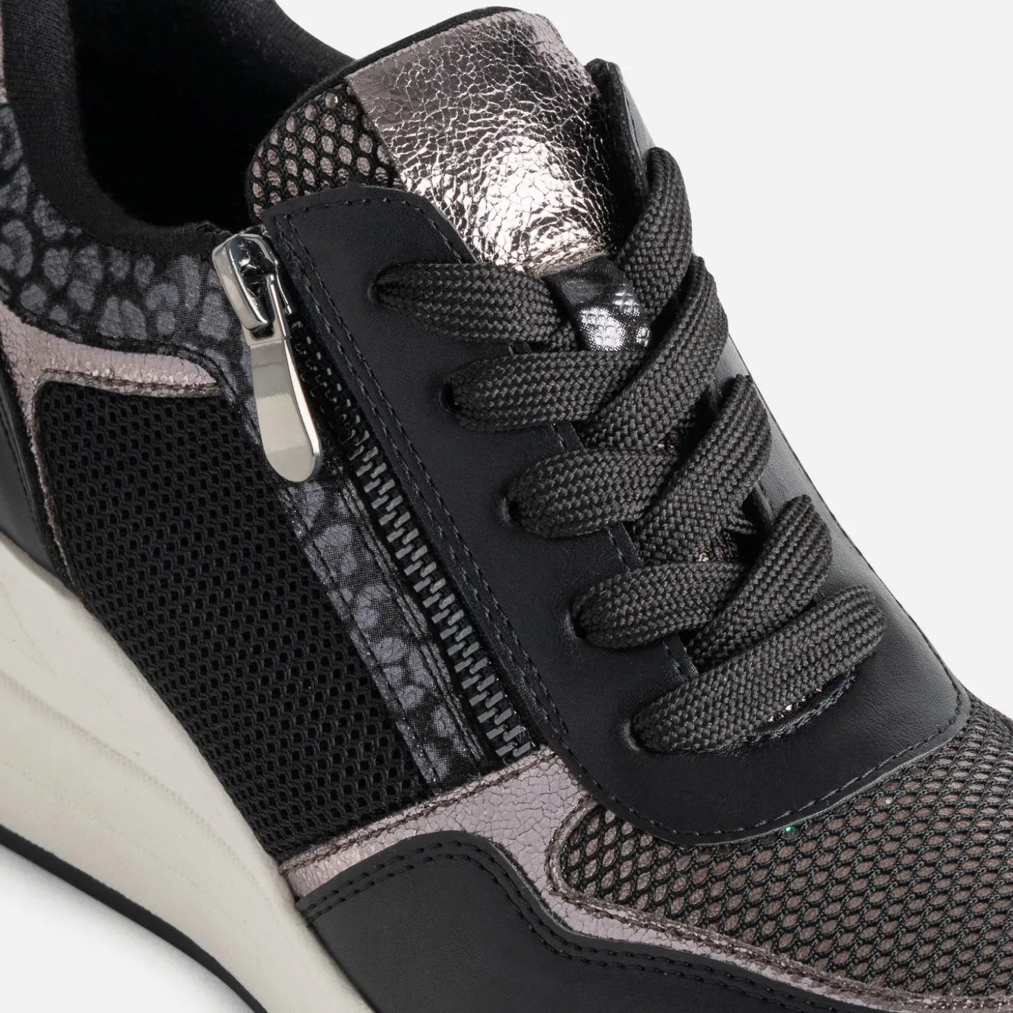 Tennis compensée noire multi matières