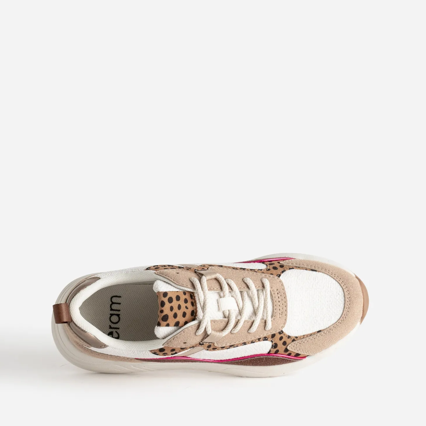 Tennis Dad shoes beige multi-matières