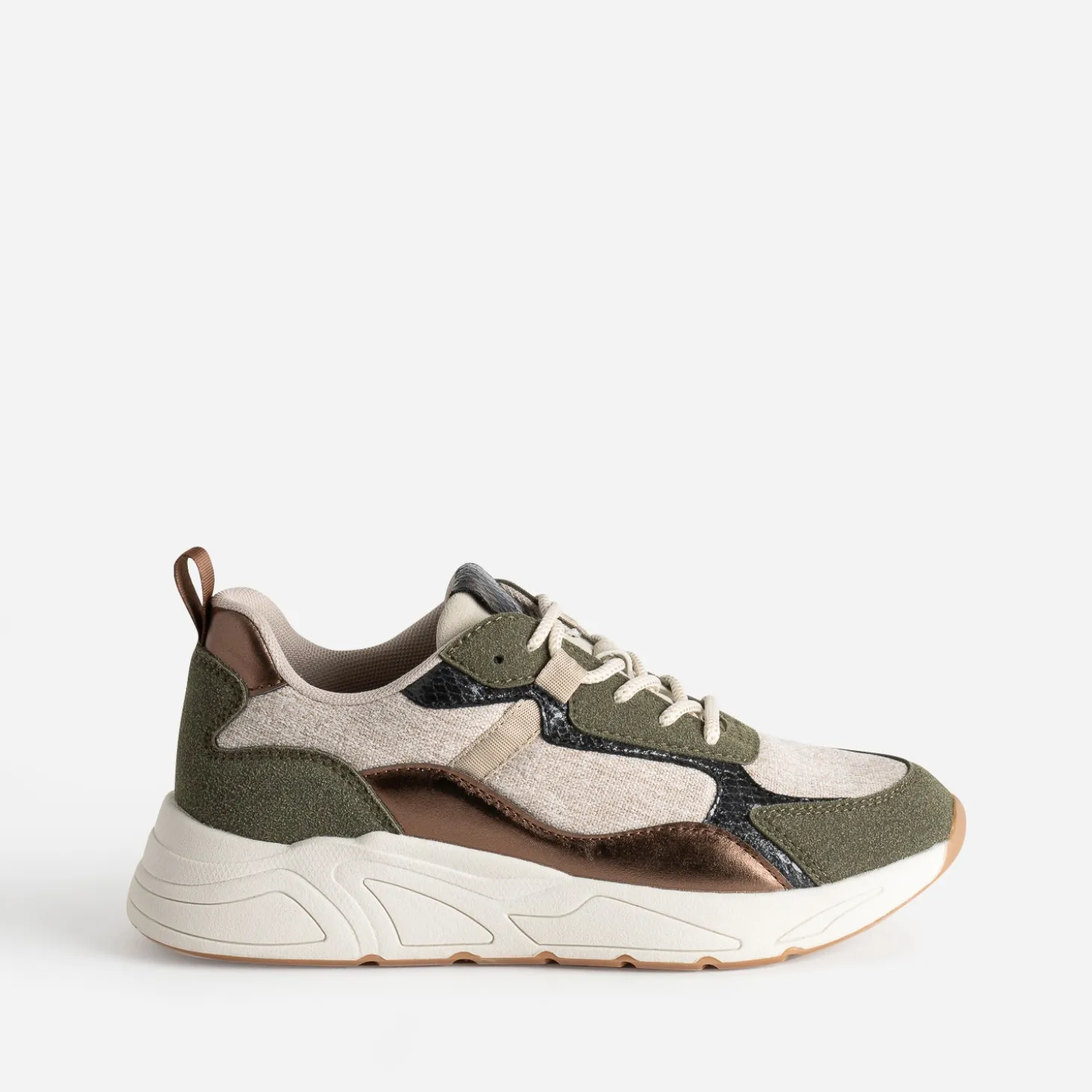 Tennis Dad shoes kaki multi-matières