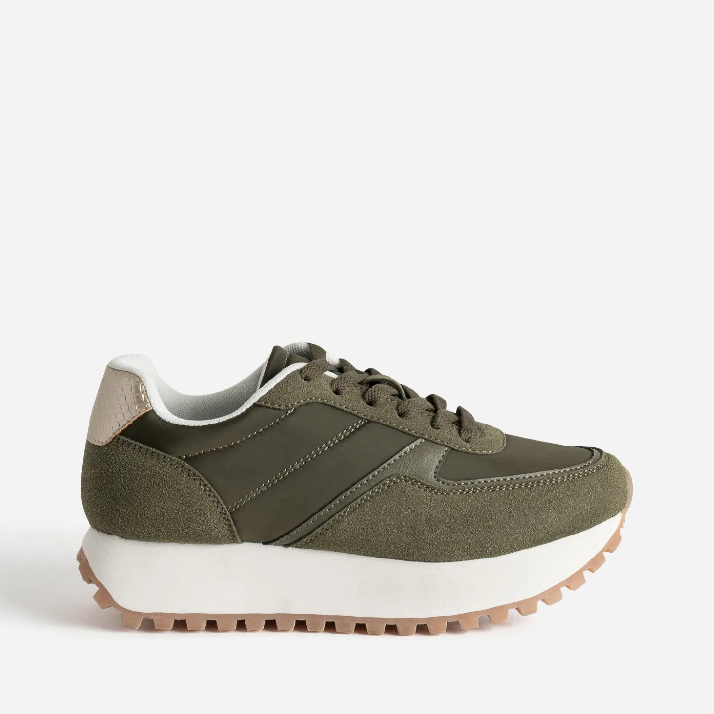 Tennis Dad shoes kaki semelle crantée