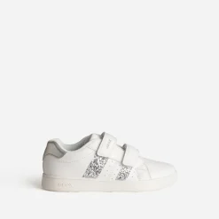Tennis GEOX blanche détails gris argenté