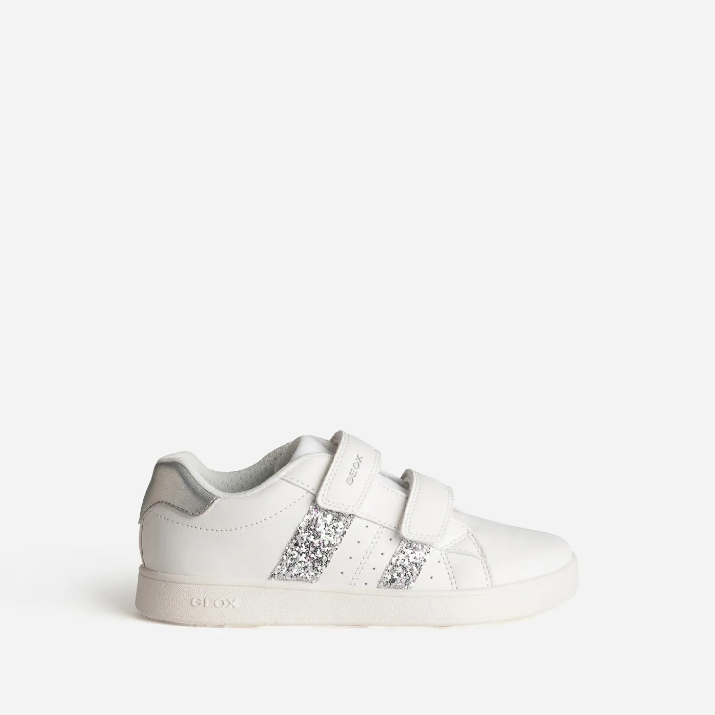 Tennis GEOX blanche détails gris argenté