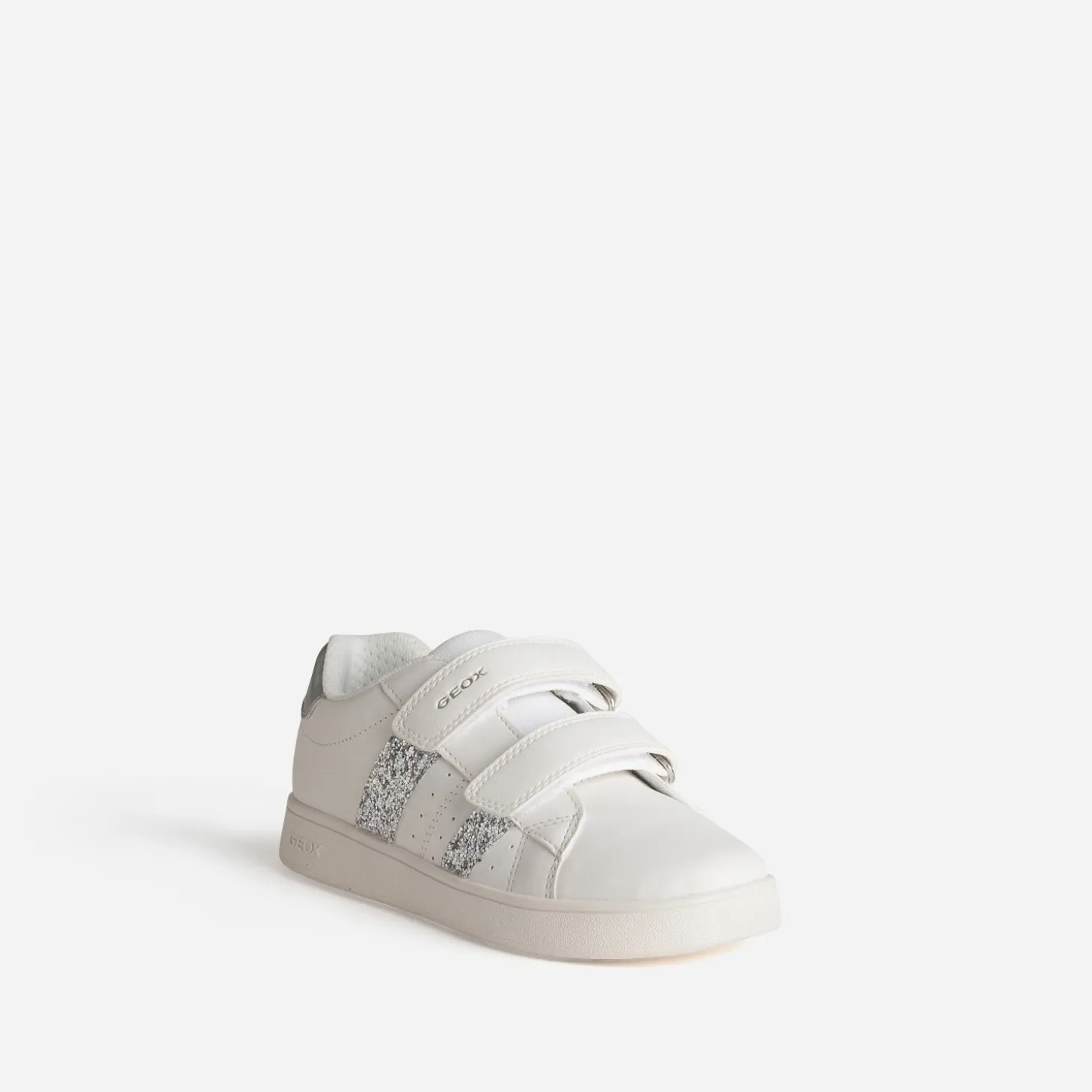 Tennis GEOX blanche détails gris argenté