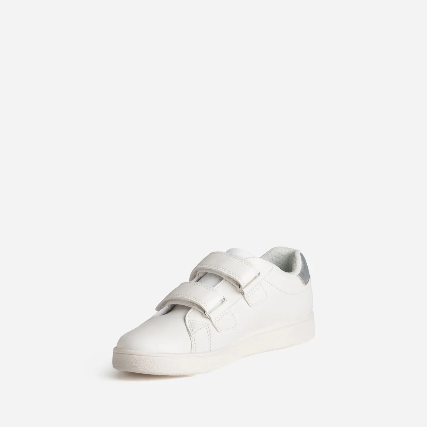 Tennis GEOX blanche détails gris argenté