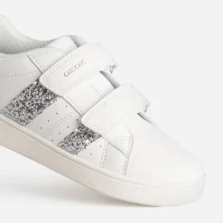 Tennis GEOX blanche détails gris argenté