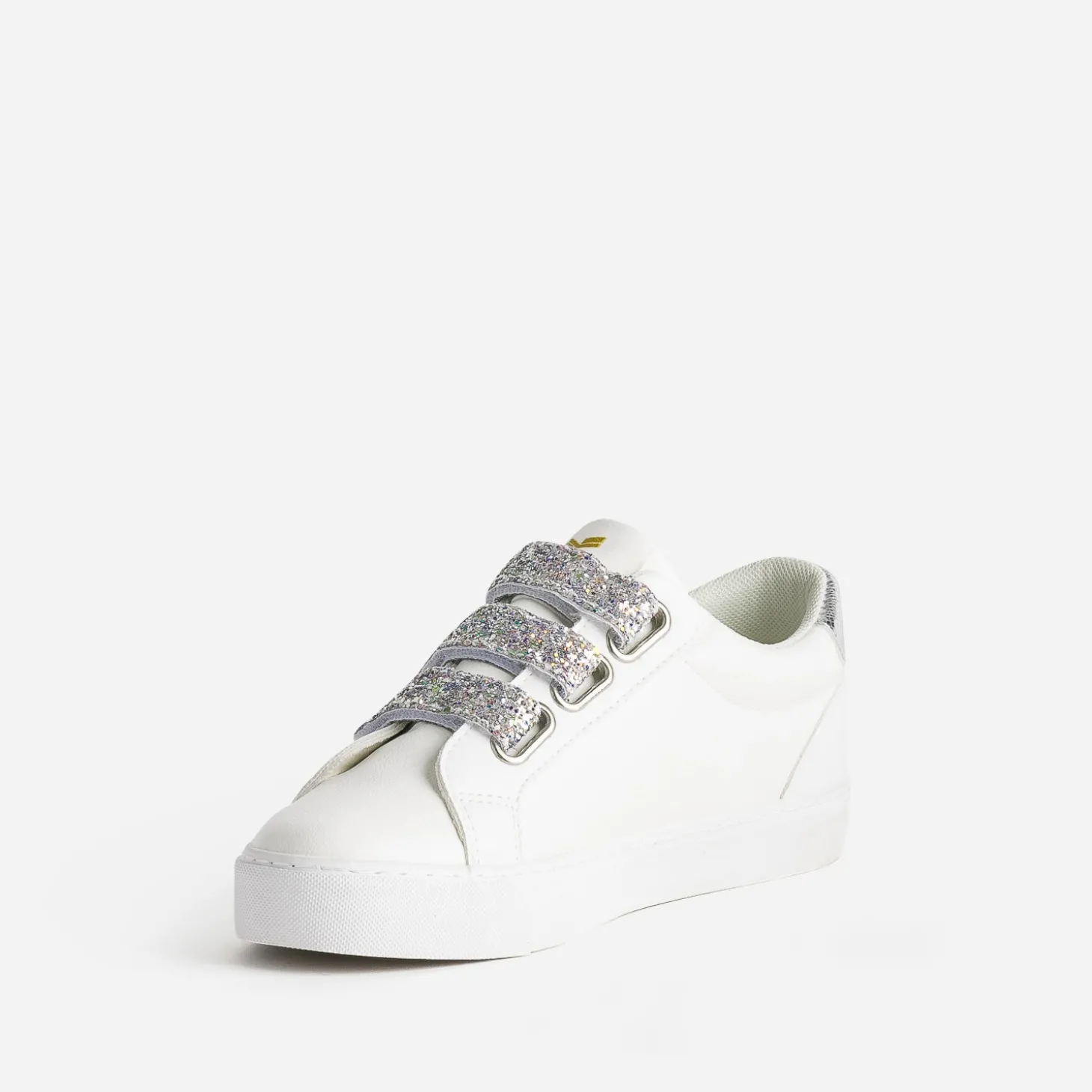 Tennis KAPORAL blanche à scratchs pailletés