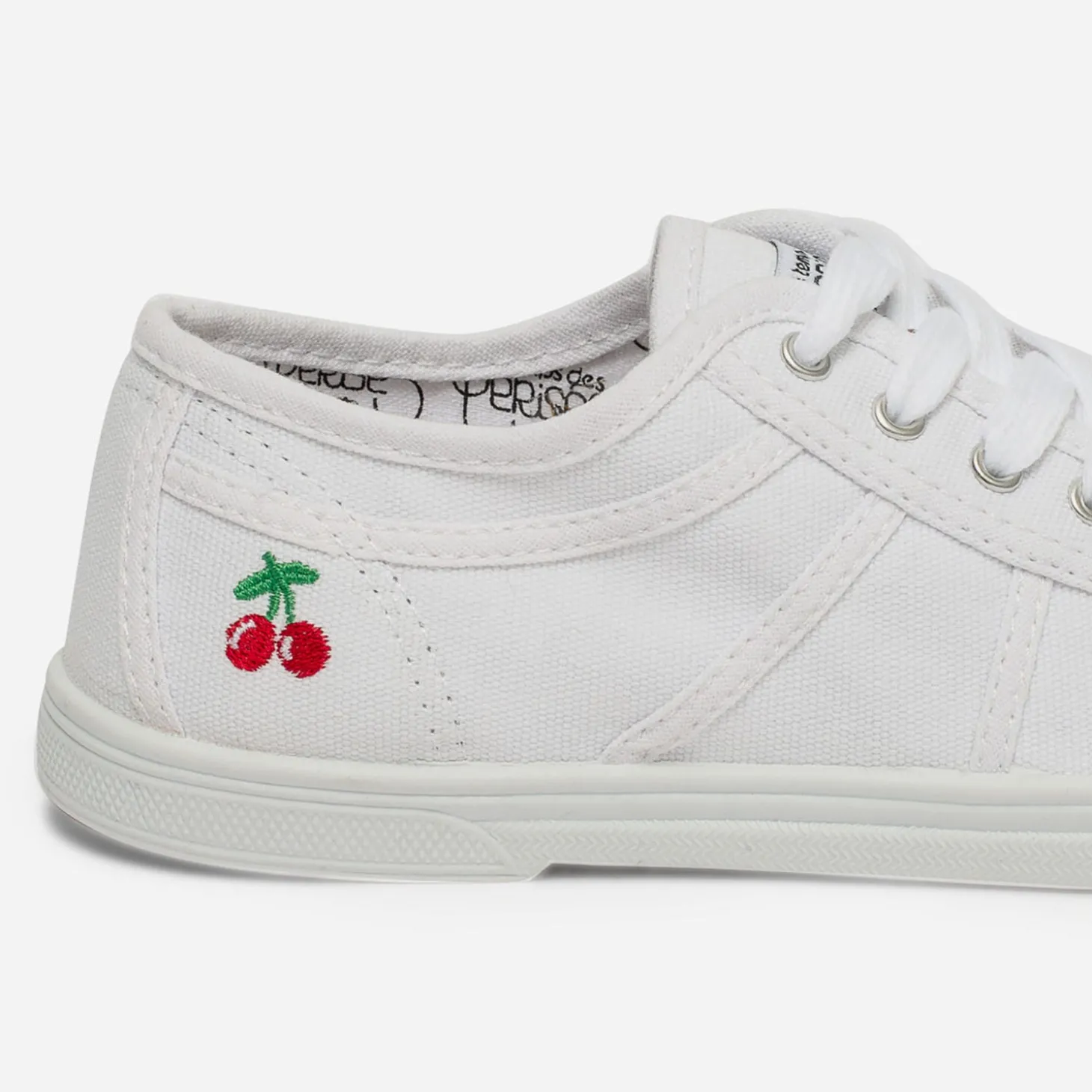 Tennis LE TEMPS DES CERISES blanche en toile