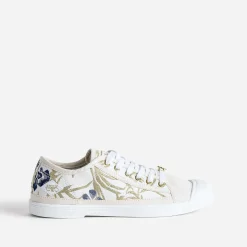 Tennis LE TEMPS DES CERISES beige broderies or
