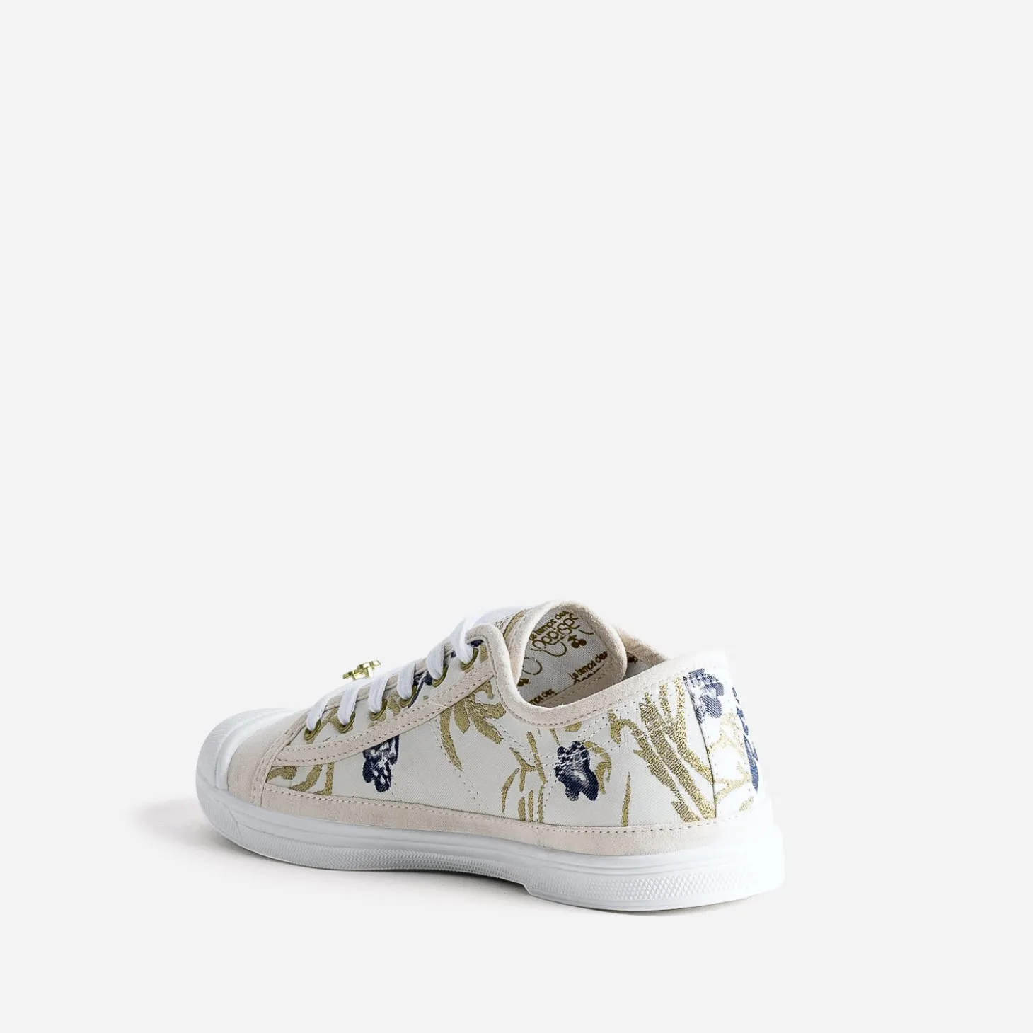 Tennis LE TEMPS DES CERISES beige broderies or