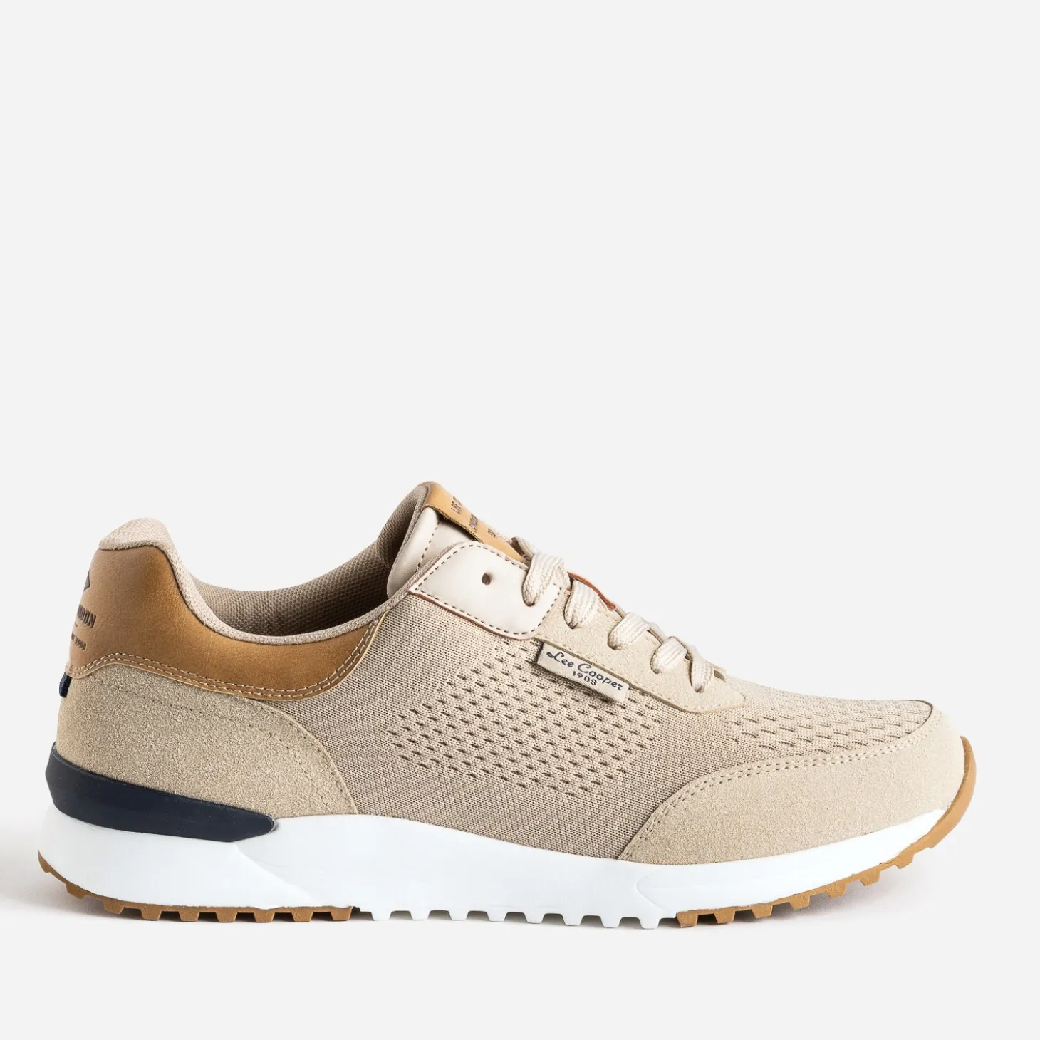 Tennis LEE COOPER beige en mesh détails camel