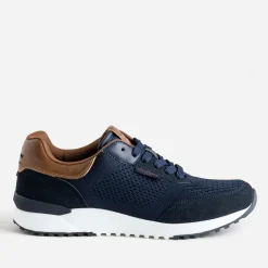 Tennis LEE COOPER marine en mesh détails marron