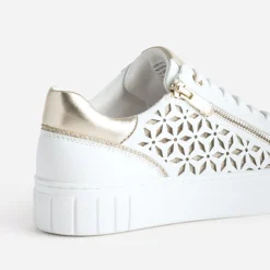Tennis MARCO TOZZI blanche et dorée motifs ajourés