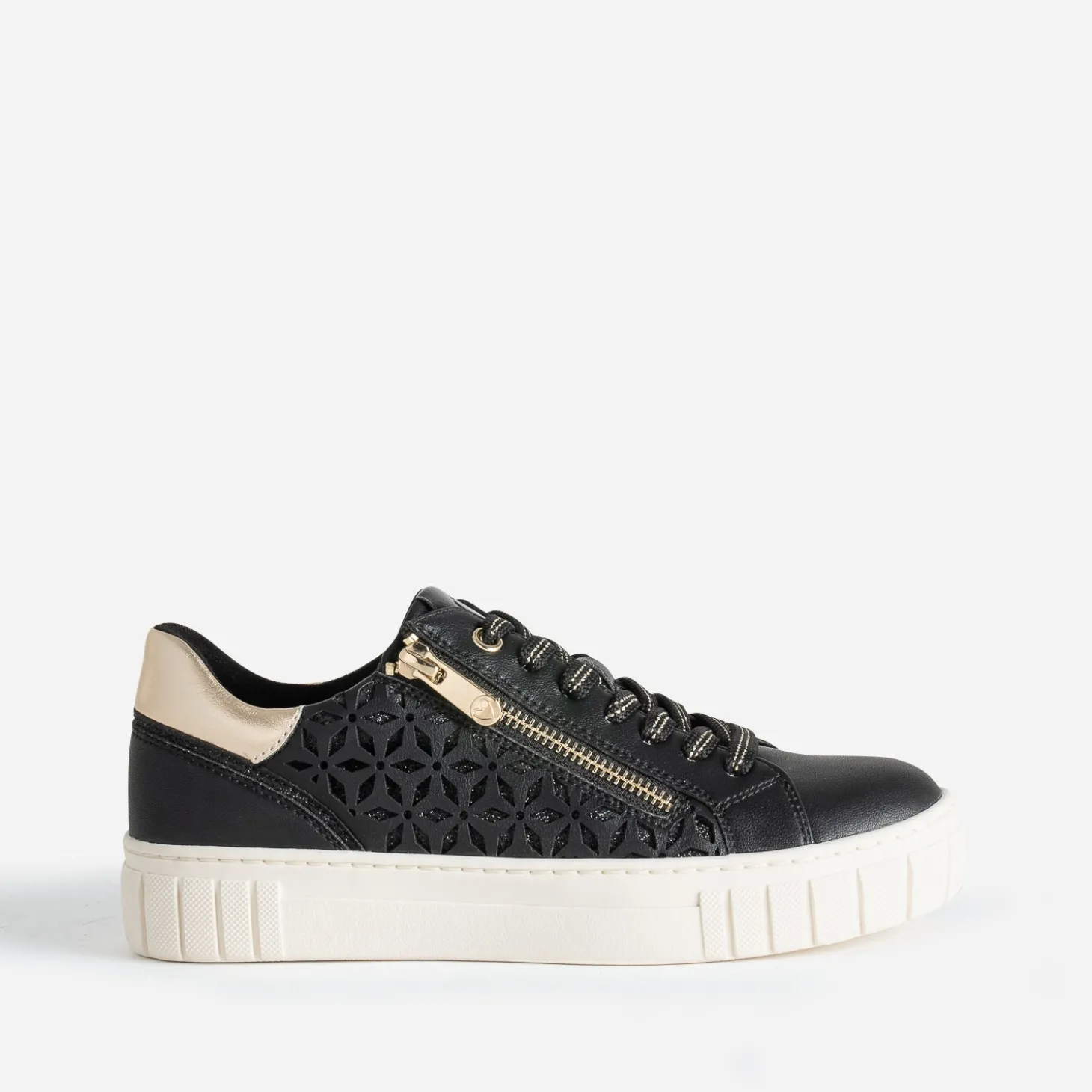 Tennis MARCO TOZZI noire décor motifs ajourés