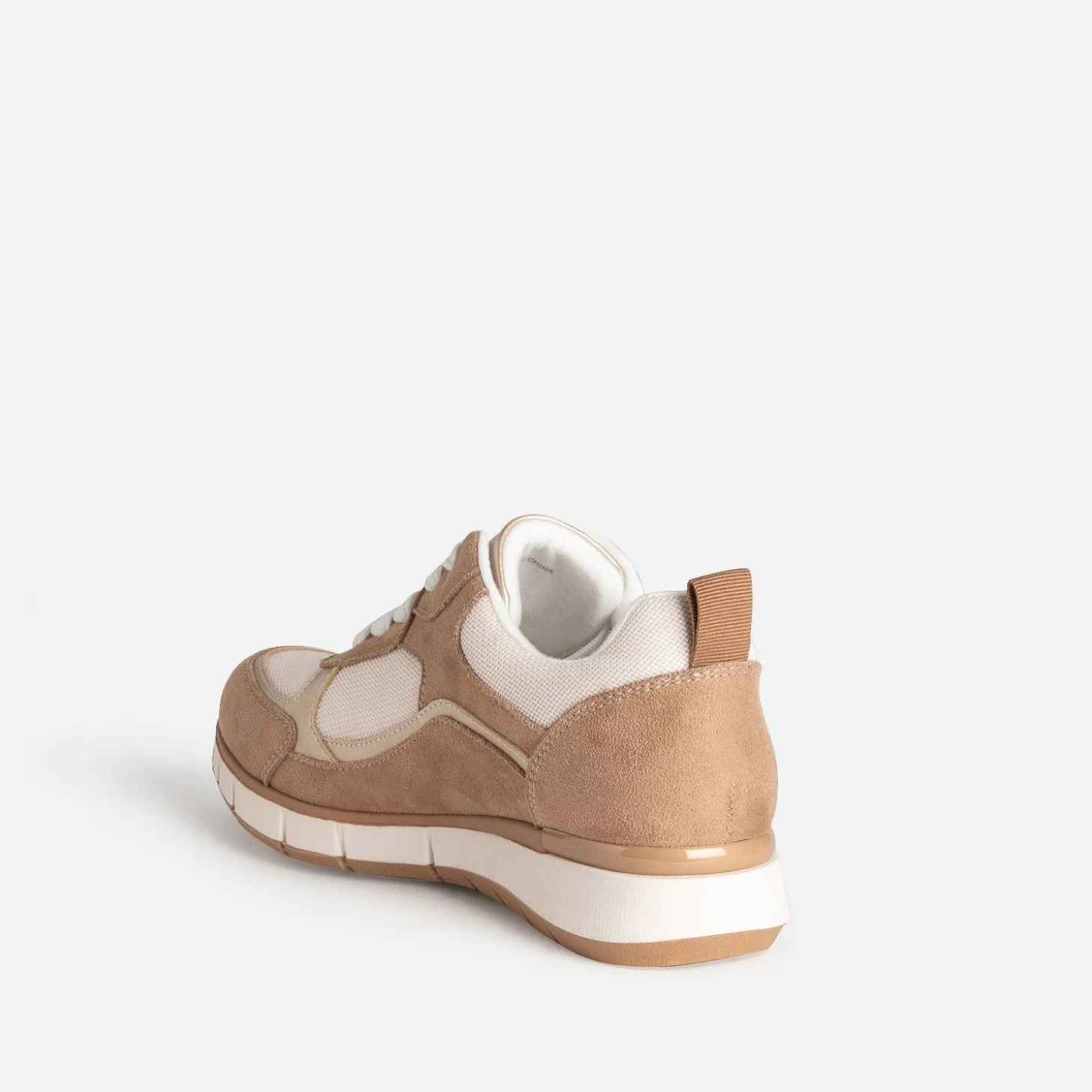 Tennis marron, beige et doré semelle amovible
