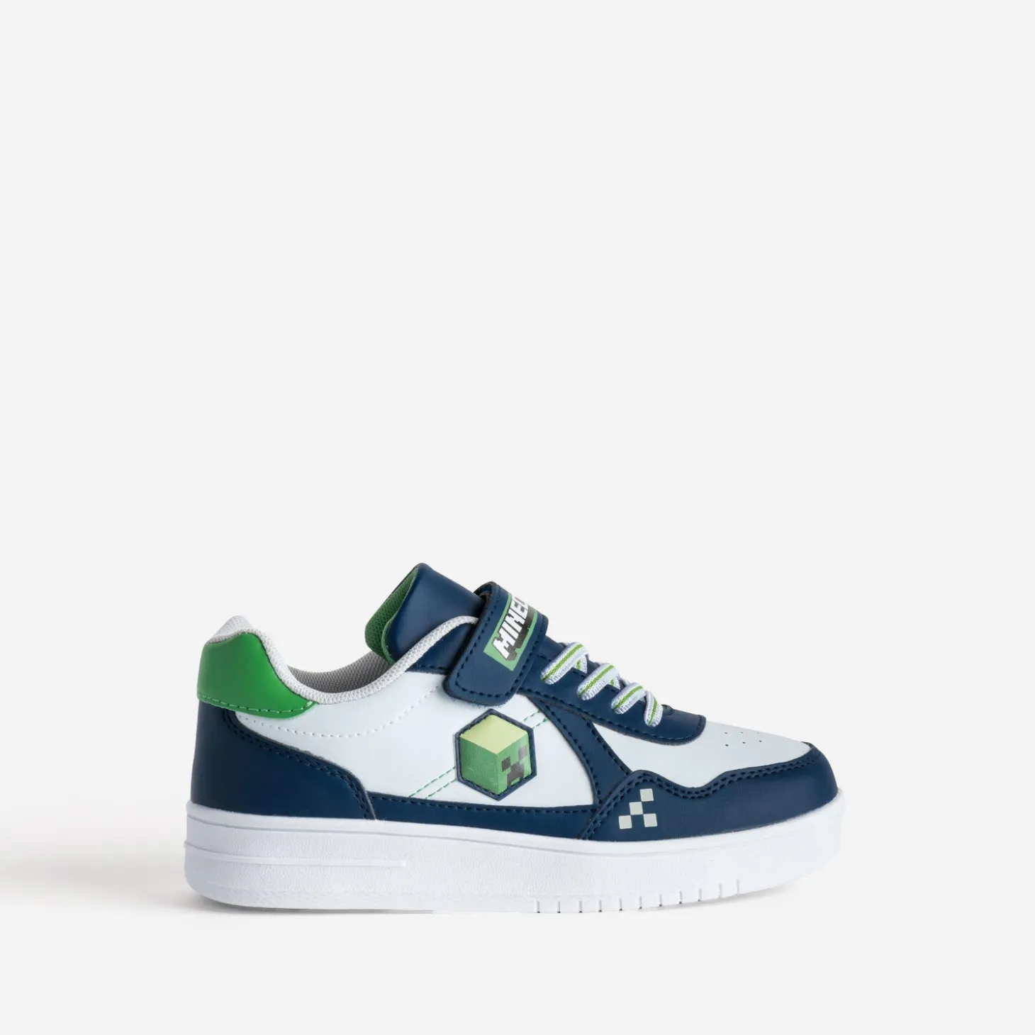 Tennis MINECRAFT blanche, marine et verte
