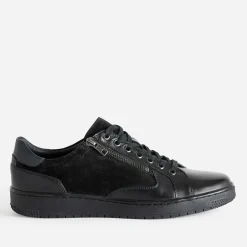 Tennis noir en cuir bi-matière