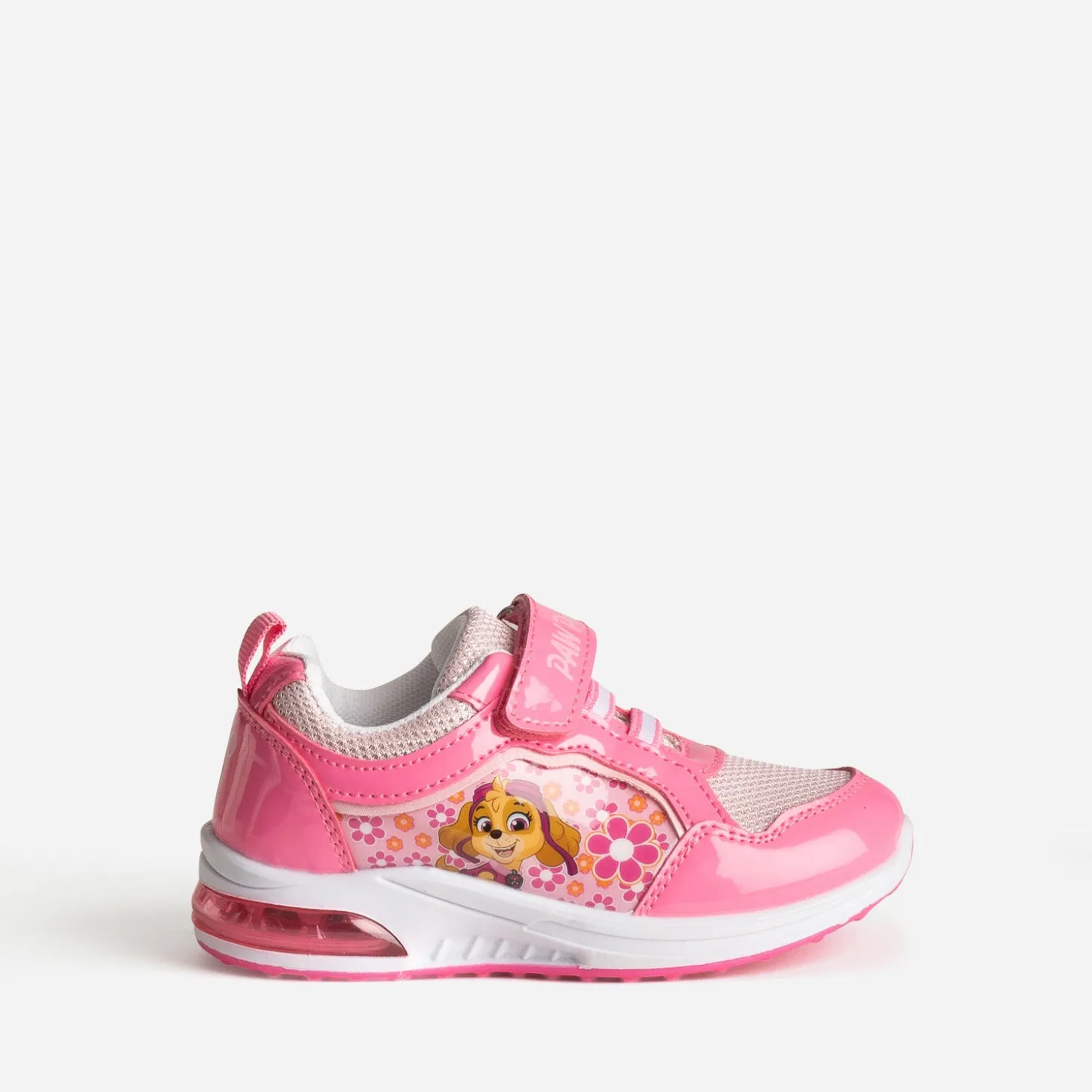 Tennis PAT PATROUILLE rose verni semelle lumineuse