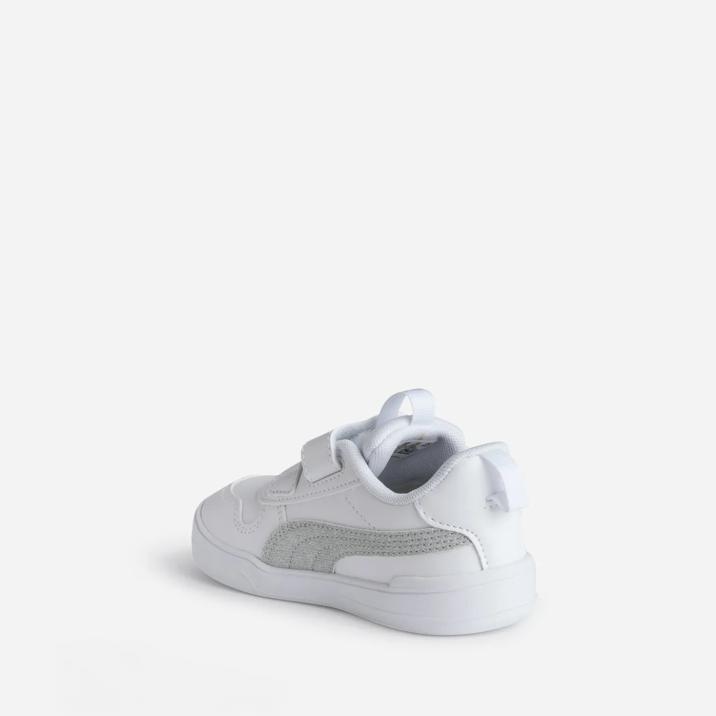 Tennis PUMA blanche et argentée à scratchs