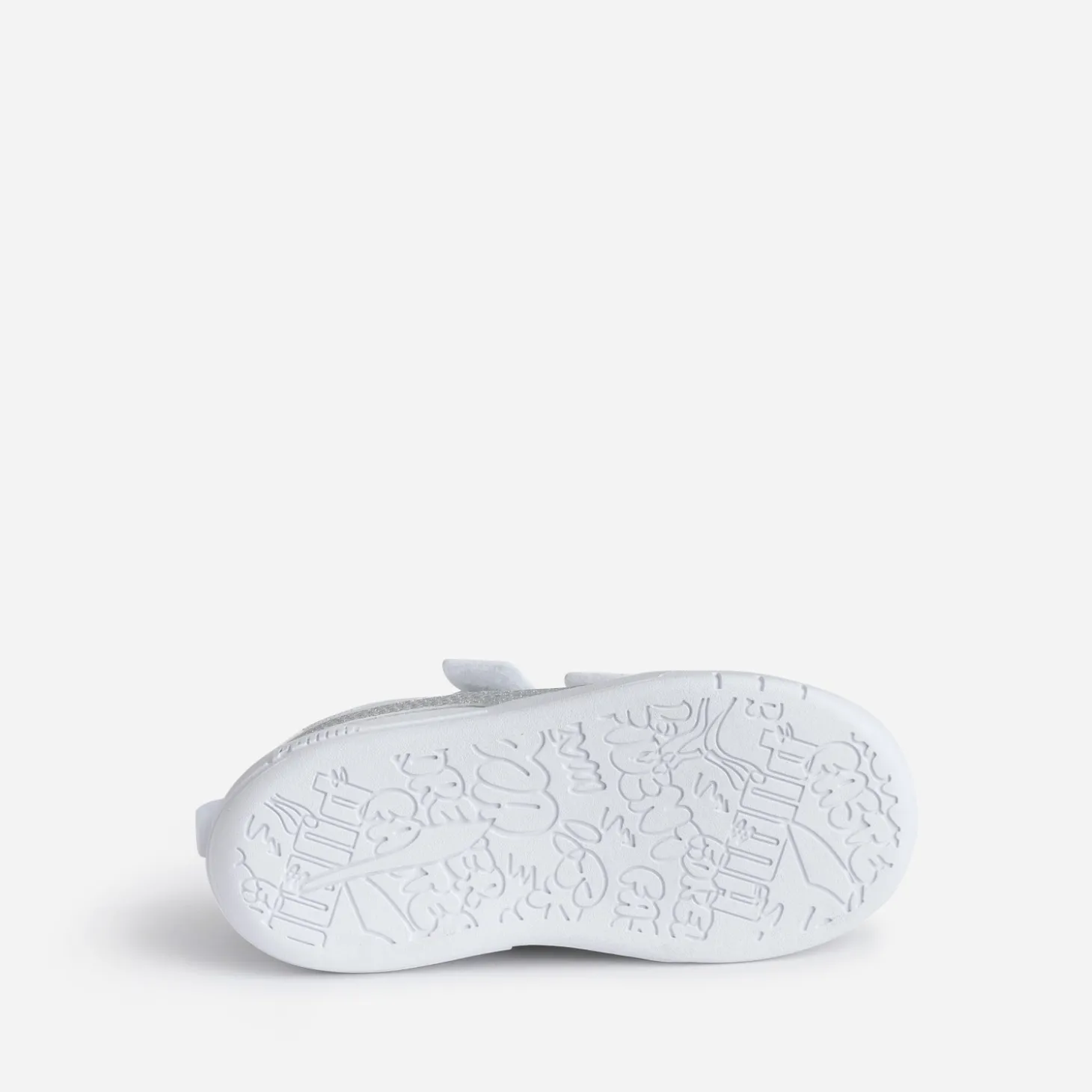 Tennis PUMA blanche et argentée à scratchs