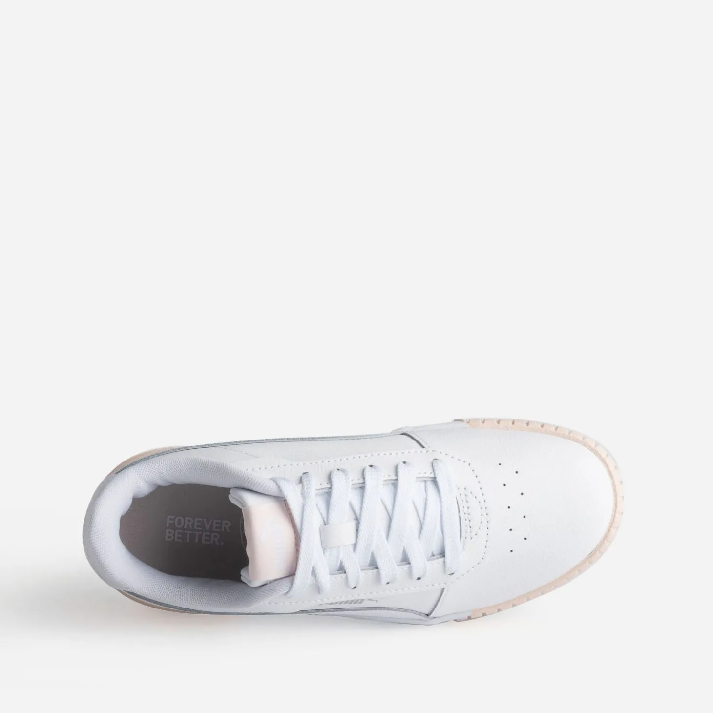Tennis PUMA blanche et pêche à plateforme