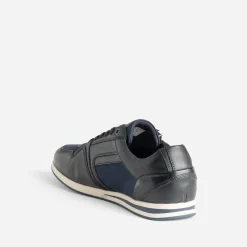 Tennis REDSKINS bleu marine en cuir et toile