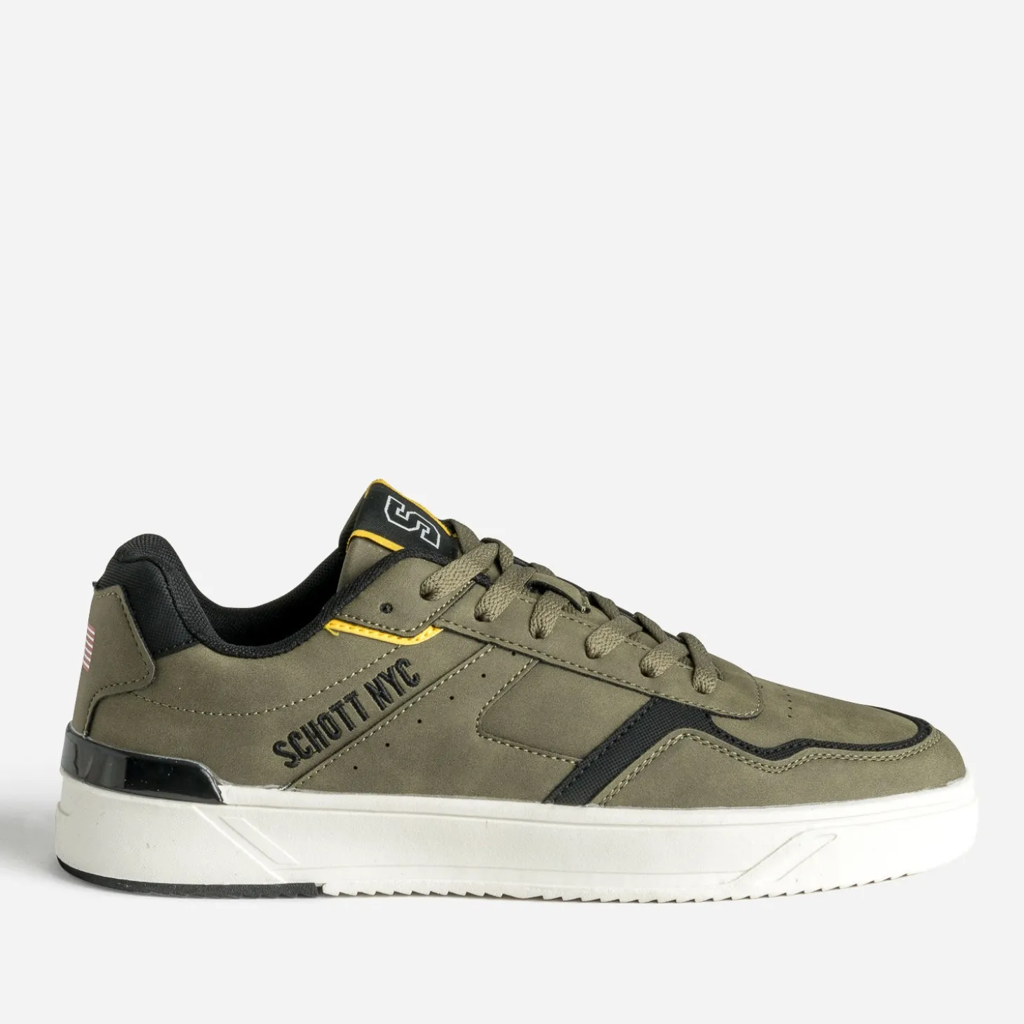 Tennis SCHOTT kaki, noir, jaune