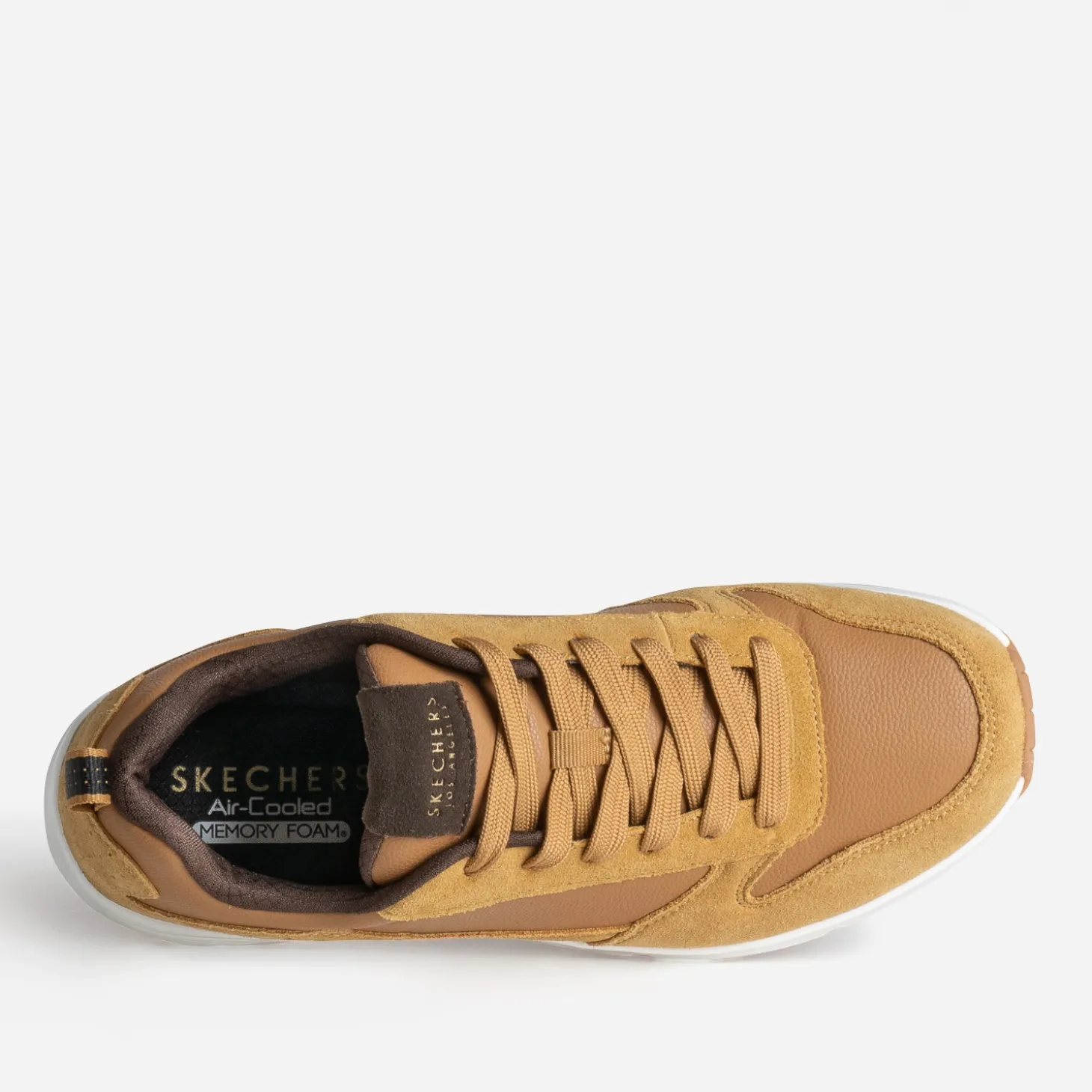 Tennis SKECHERS camel bi-matière