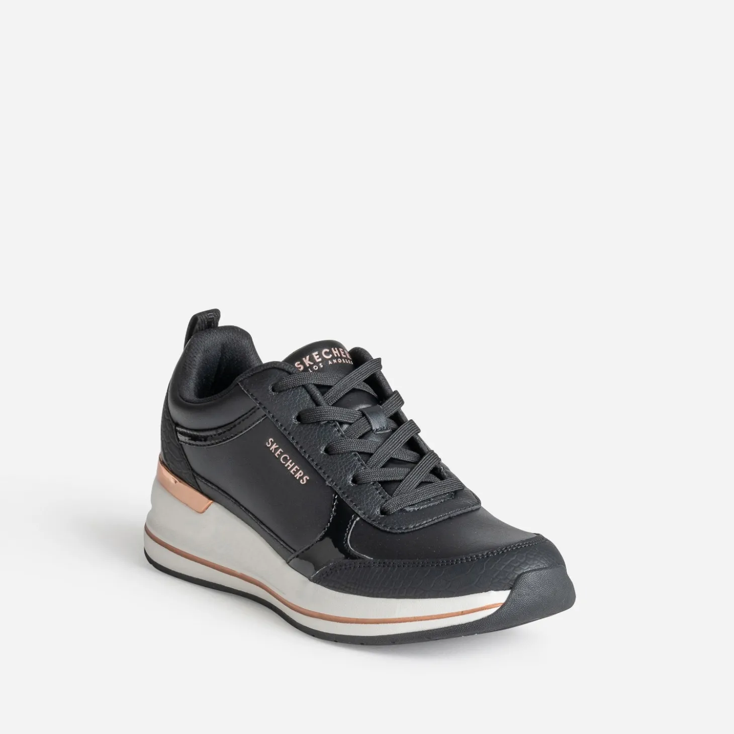 Tennis SKECHERS noire détails cuivrés