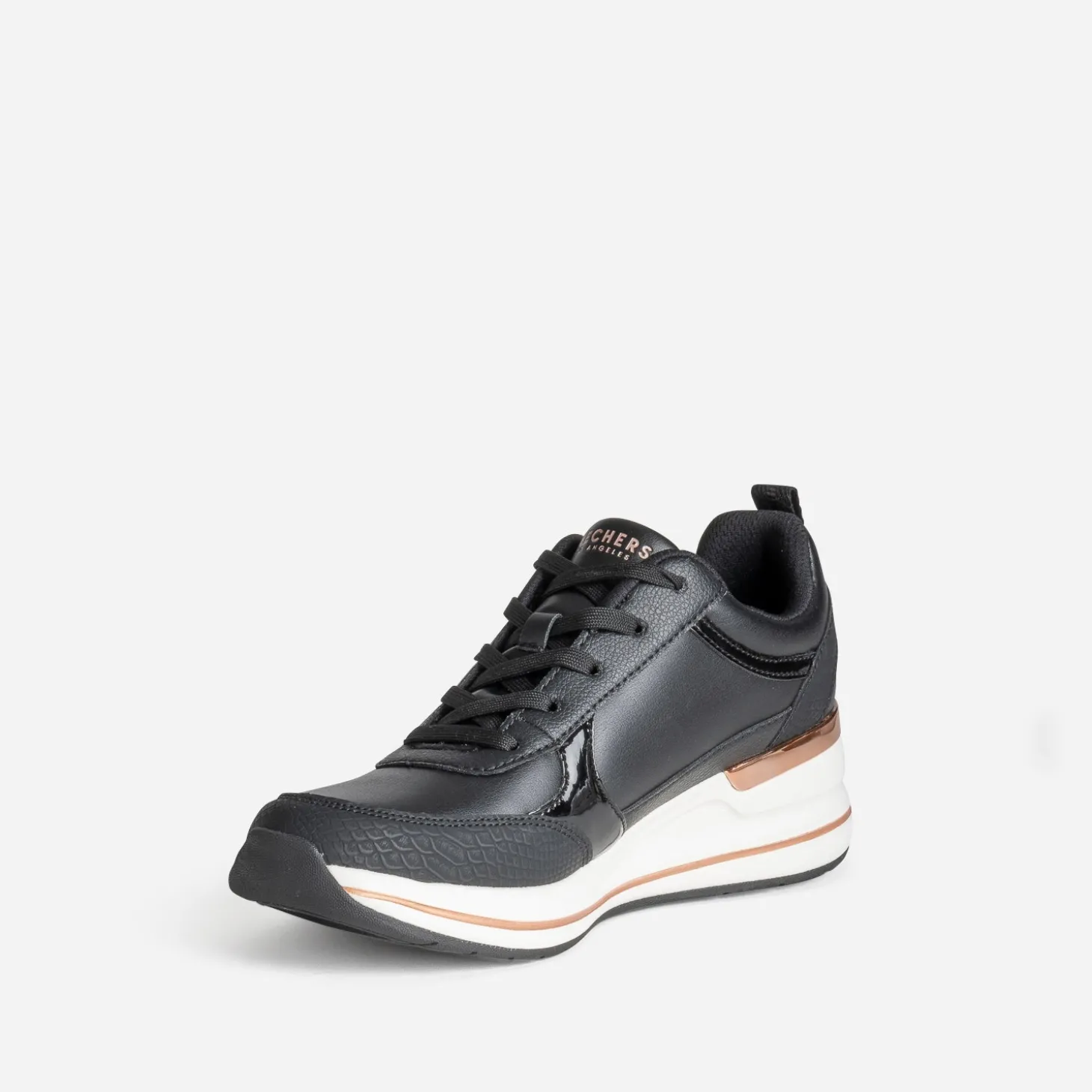 Tennis SKECHERS noire détails cuivrés