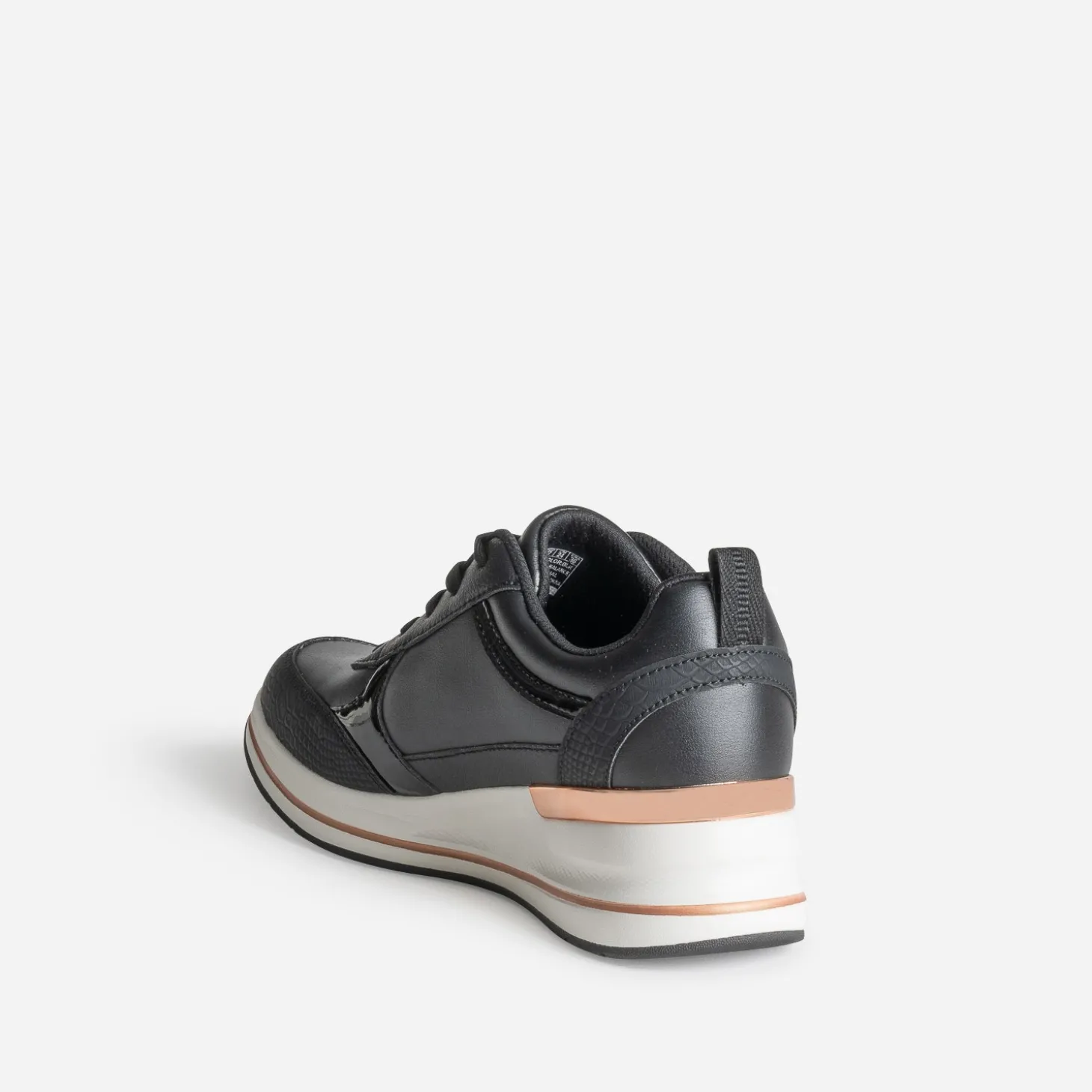 Tennis SKECHERS noire détails cuivrés