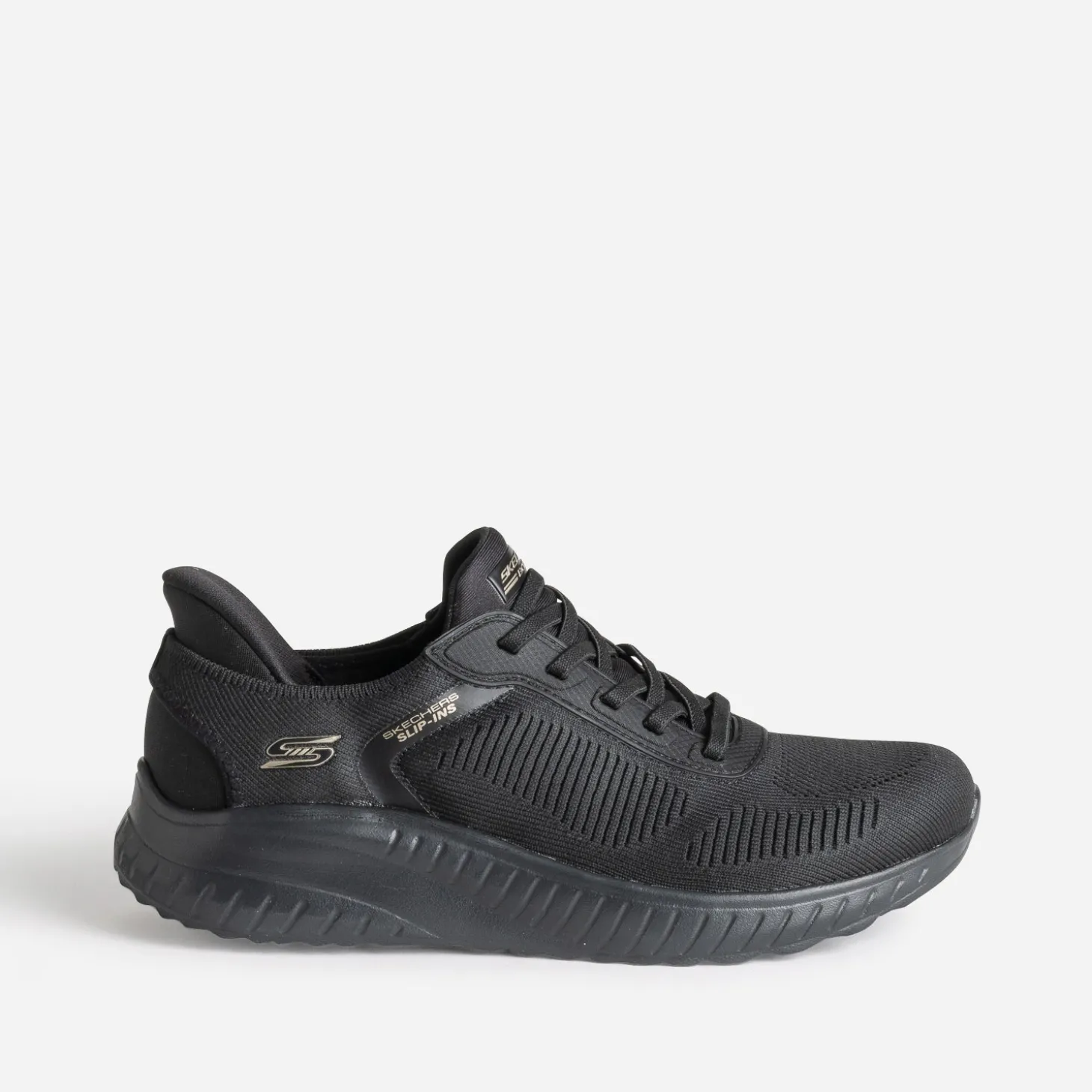Tennis SKECHERS noire mesh et lacet élastiqué
