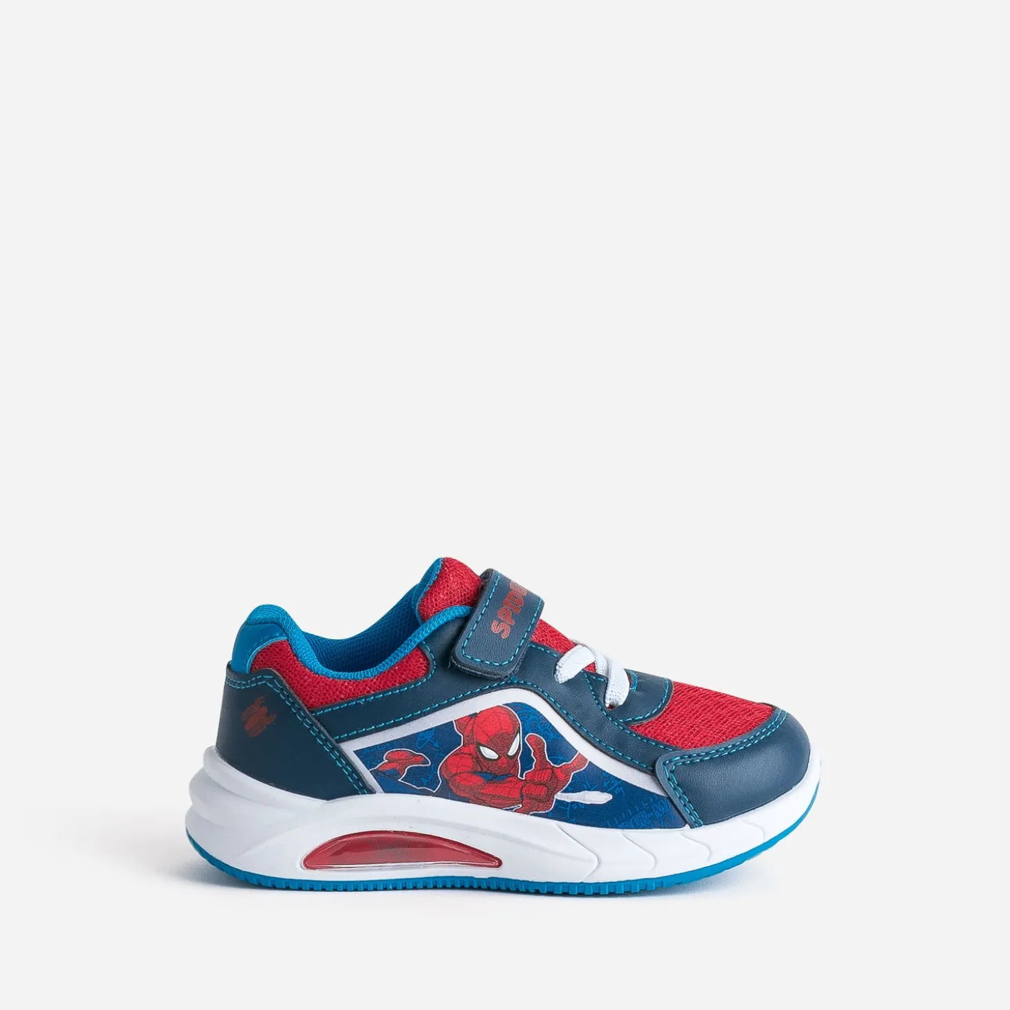Tennis SPIDER-MAN marine, bleu et rouge à semelle lumineuse