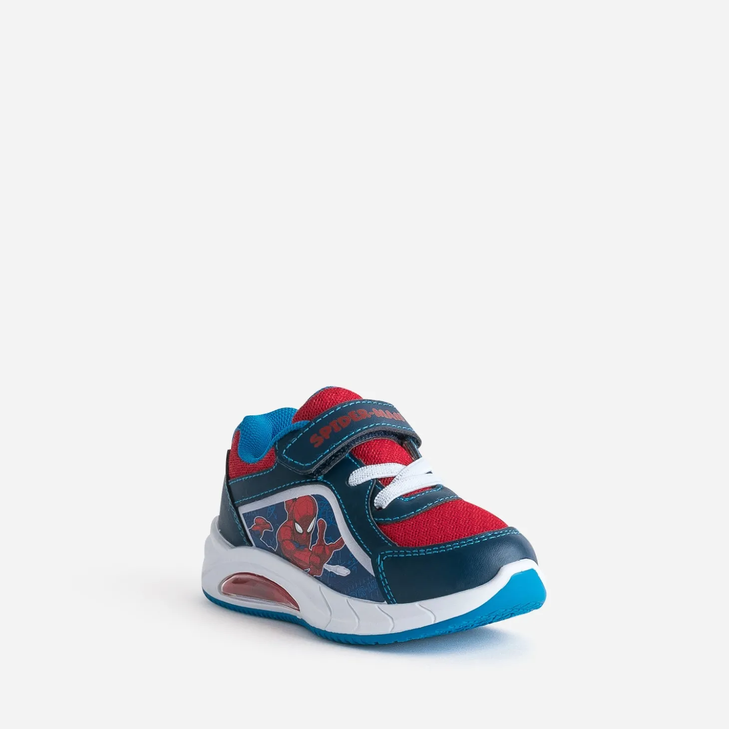 Tennis SPIDER-MAN marine, bleu et rouge à semelle lumineuse