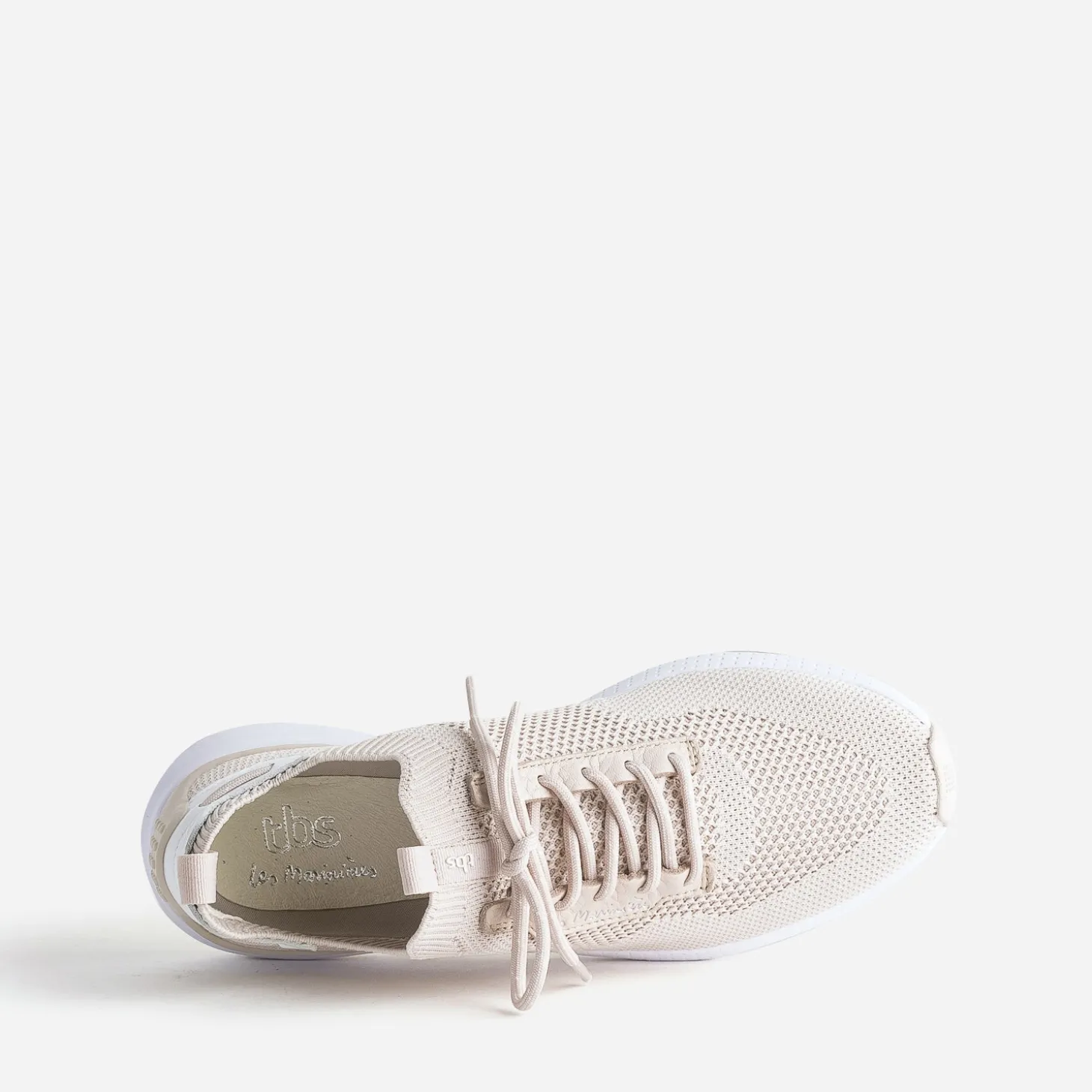 Tennis TBS beige effet tricoté