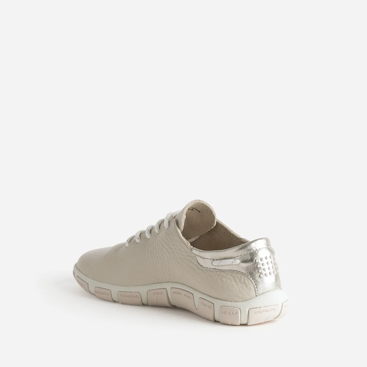 Tennis TBS beige en cuir à semelle bicolore