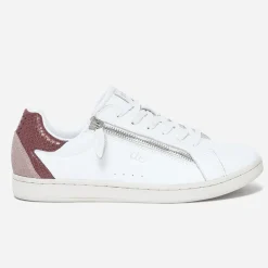Tennis TBS blanche en cuir à zip
