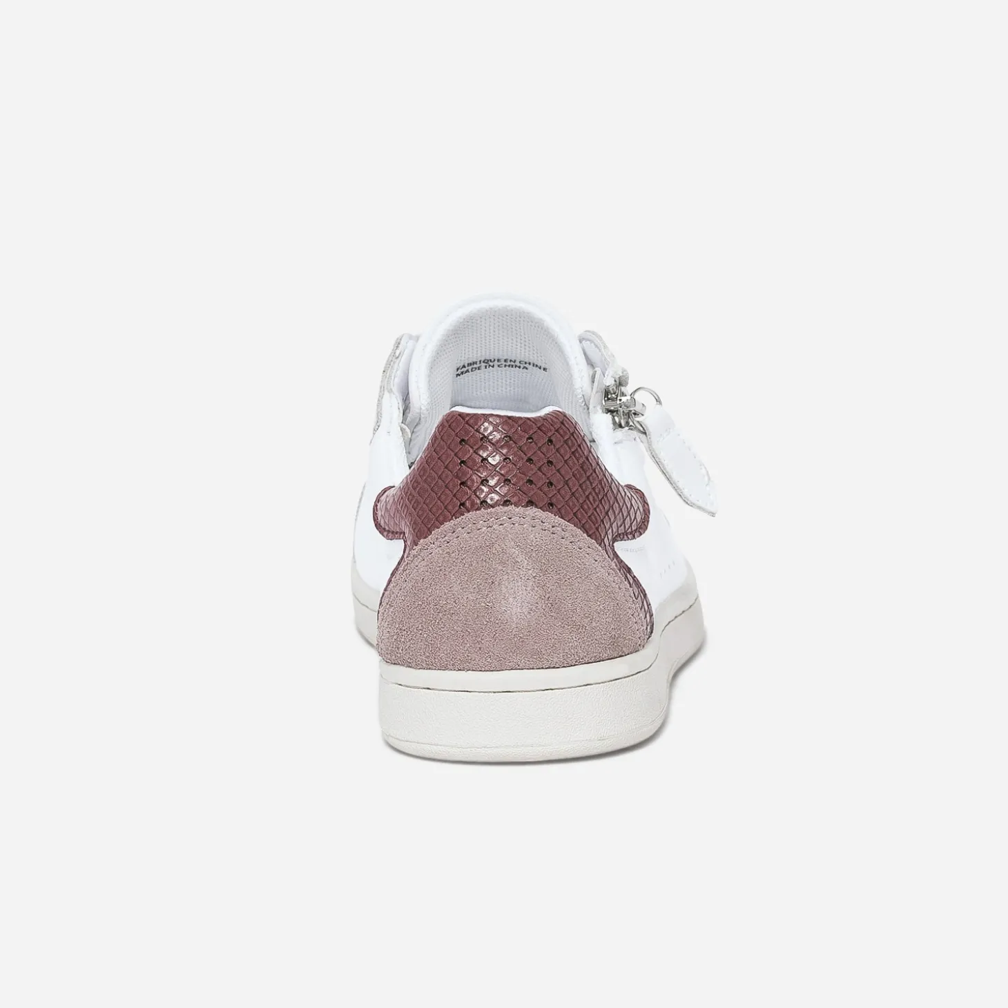 Tennis TBS blanche en cuir à zip