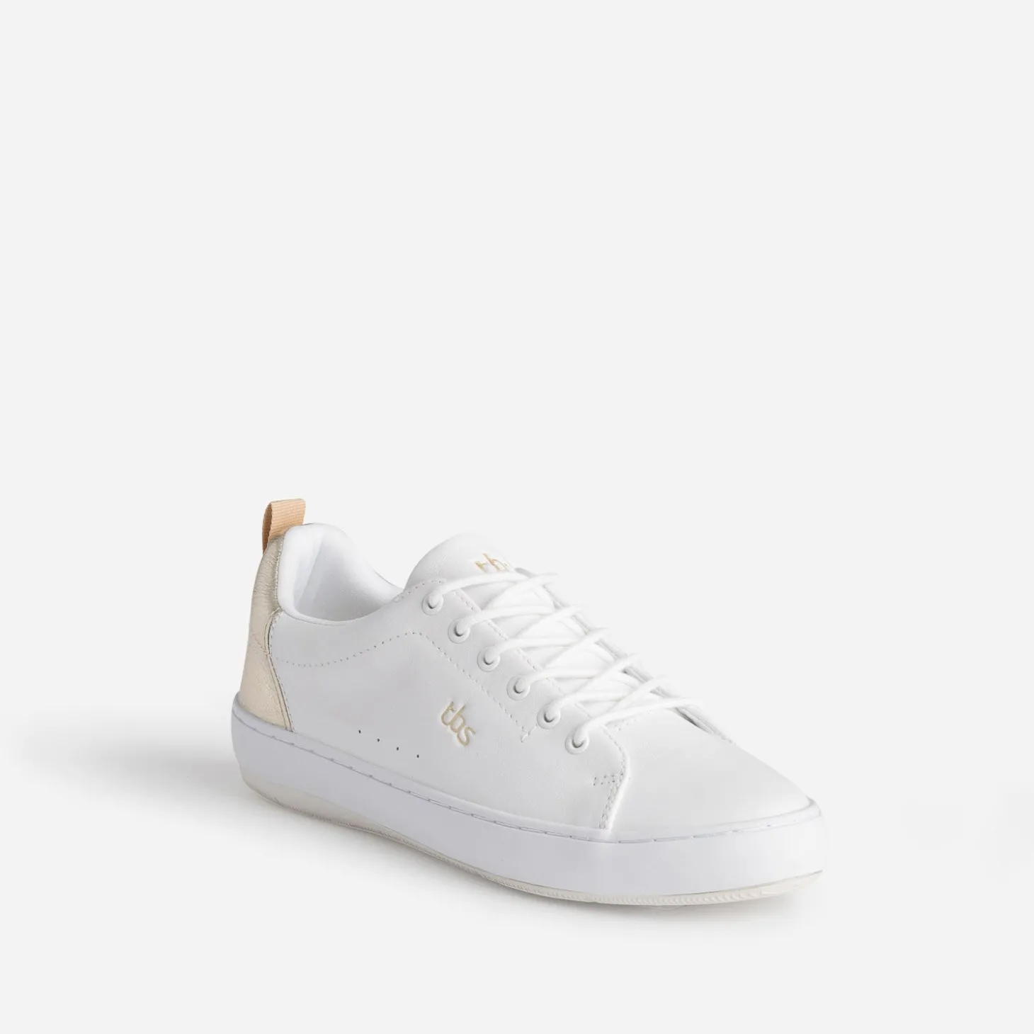 Tennis TBS blanche et or en cuir