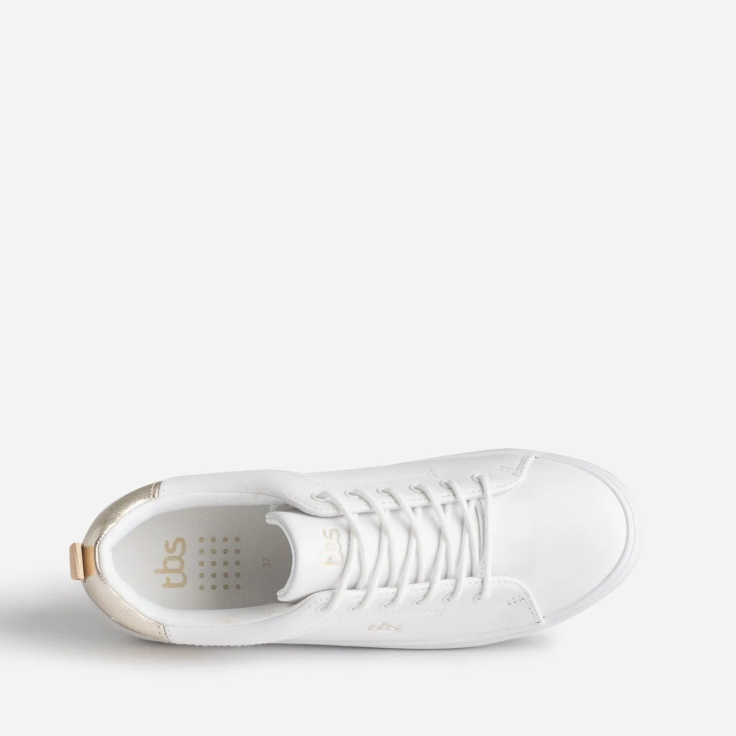 Tennis TBS blanche et or en cuir
