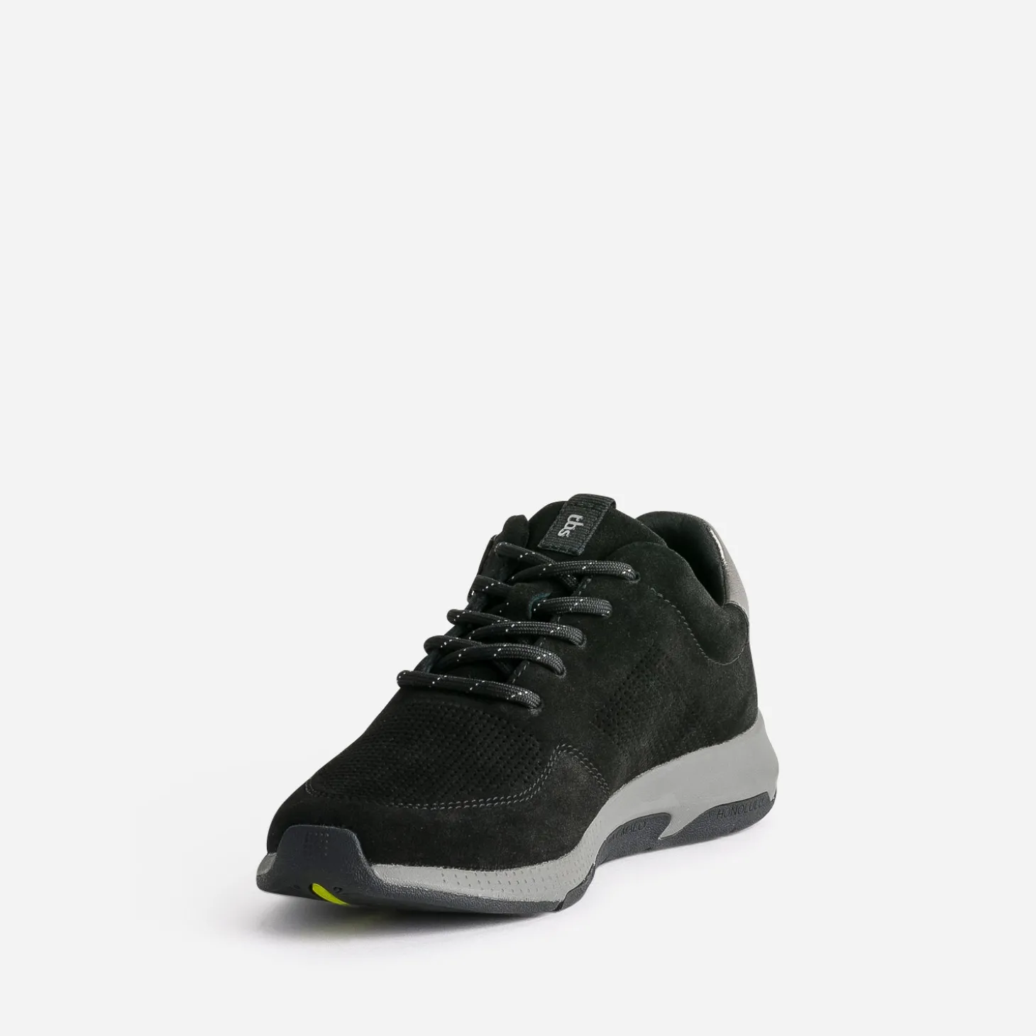 Tennis TBS noire cuir velours