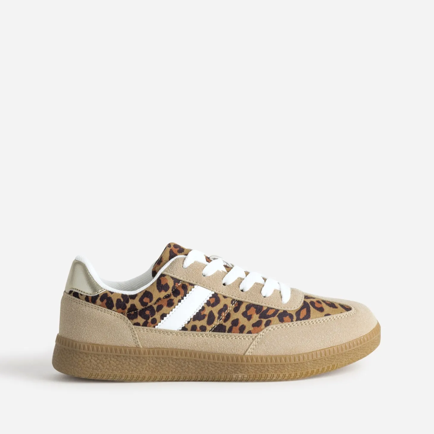 Tennis TEXTO beige et motif léopard