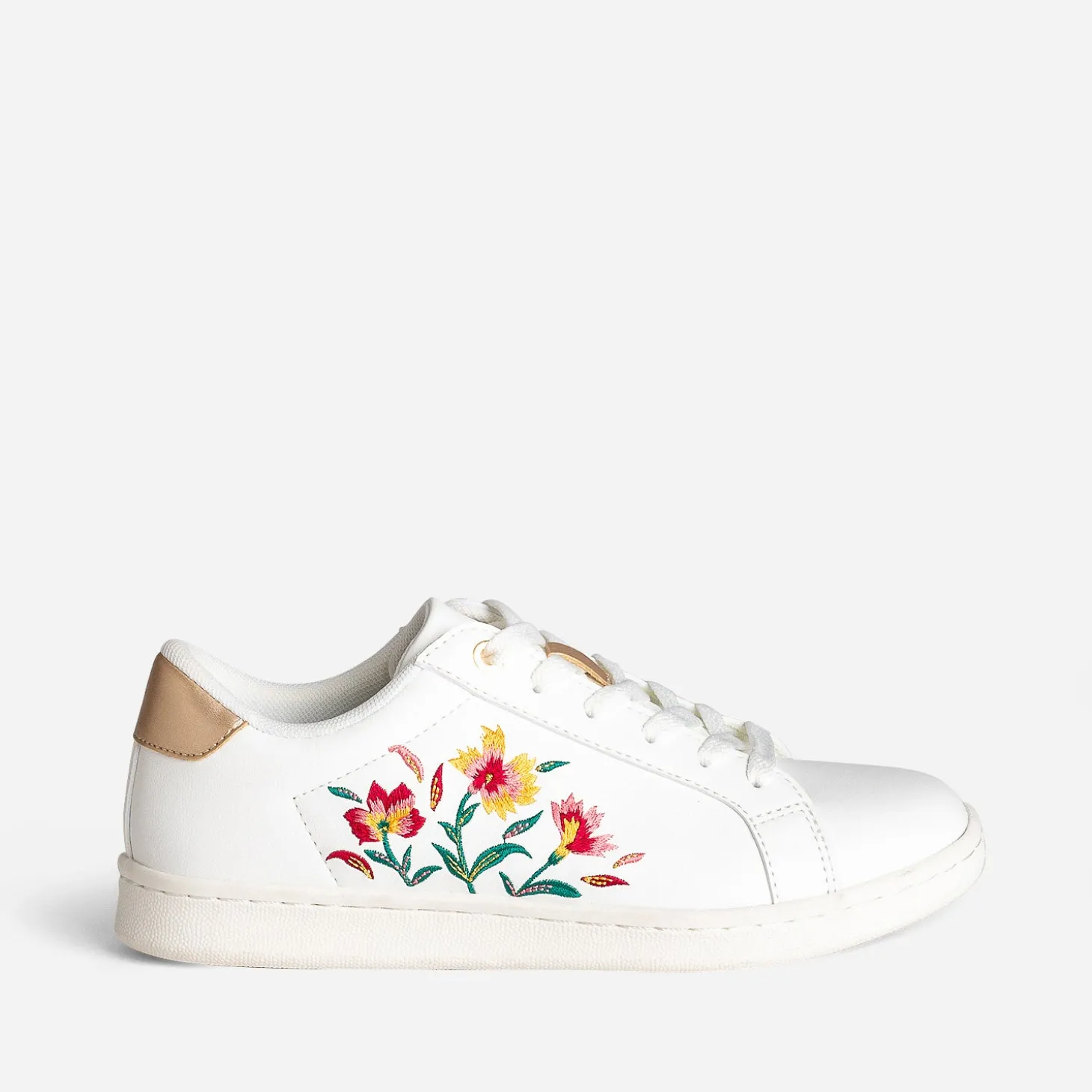 Tennis TEXTO blanche broderies exclusives fleurs